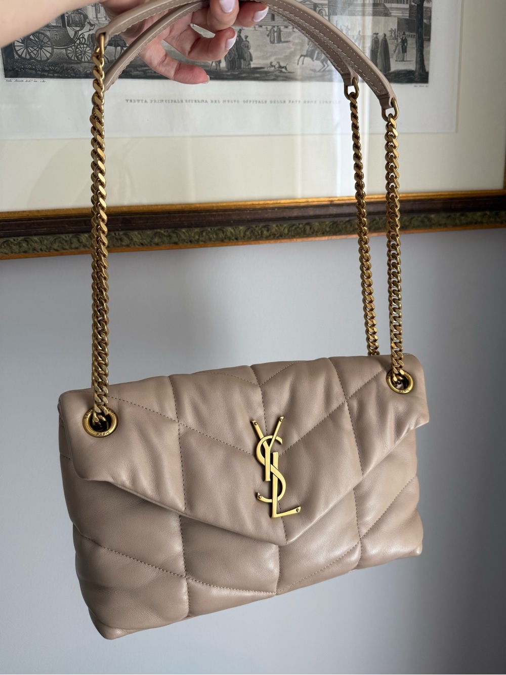 YSL Puffer Beige bag